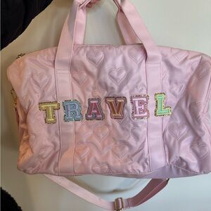 STONEY CLOVER LANE X TARGET Pink Heart Duffel with TRAVEL Patches